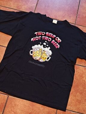 B&C Collection Black Graphic Beer T-Shirt - Unbranded